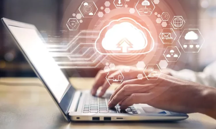 A cloud computing and online data storage concept over a business network